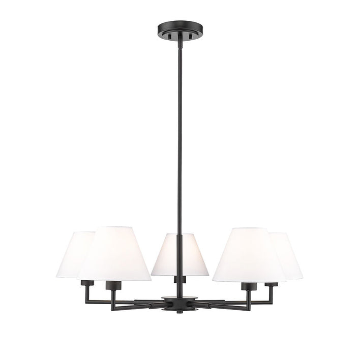 Leila Matte Black 5 Light 34 Inch Chandelier Z-Lite 744-34R-MB | theLightShop