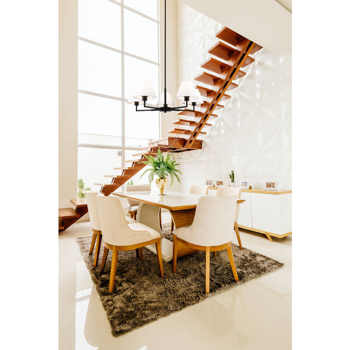 Leila Matte Black 5 Light 34 Inch Chandelier Z-Lite 744-34R-MB | theLightShop