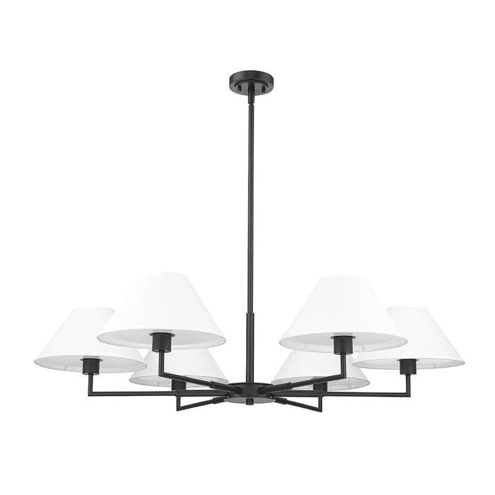 Leila Matte Black 6 Light 44 Inch Chandelier Z-Lite 744-44R-MB | theLightShop