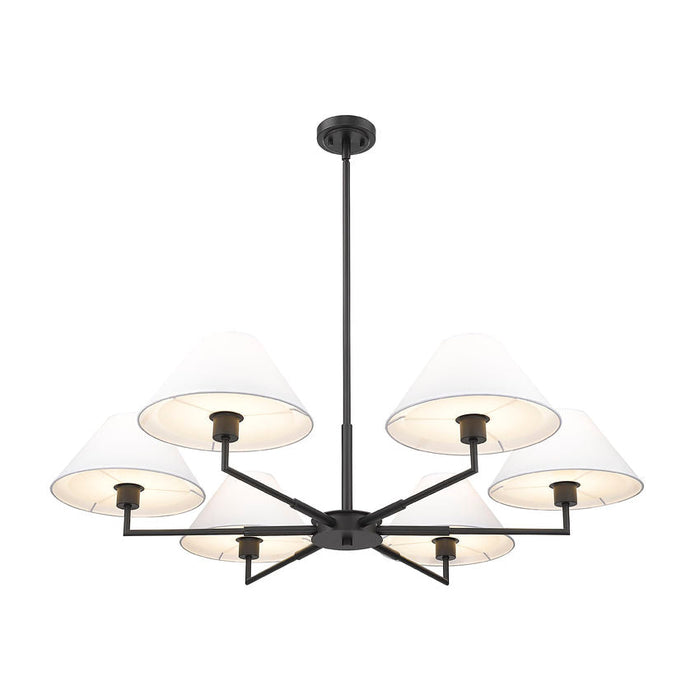 Leila Matte Black 6 Light 44 Inch Chandelier Z-Lite 744-44R-MB | theLightShop