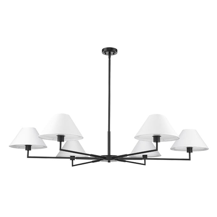 Leila Matte Black 6 Light 63 Inch Chandelier Z-Lite 744-63R-MB | theLightShop