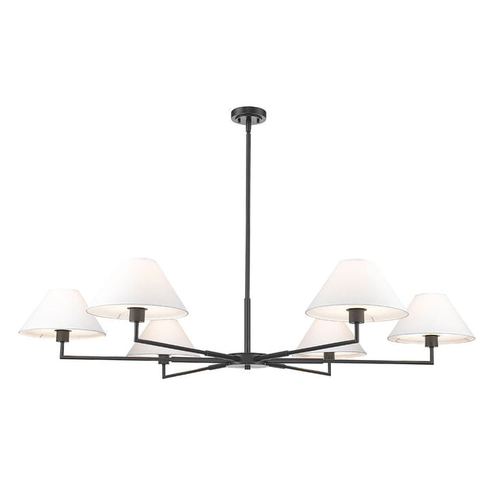 Leila Matte Black 6 Light 63 Inch Chandelier Z-Lite 744-63R-MB | theLightShop