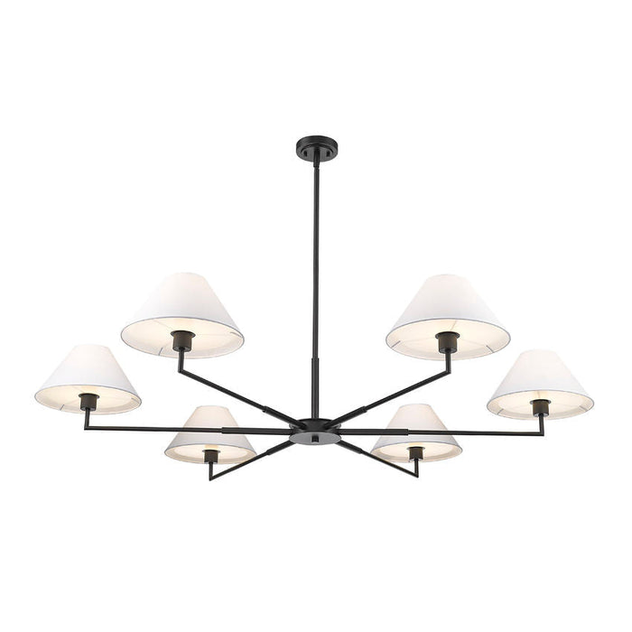 Leila Matte Black 6 Light 63 Inch Chandelier Z-Lite 744-63R-MB | theLightShop