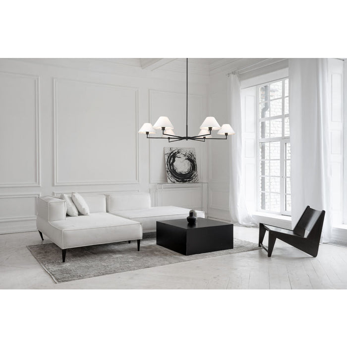 Leila Matte Black 6 Light 63 Inch Chandelier Z-Lite 744-63R-MB | theLightShop