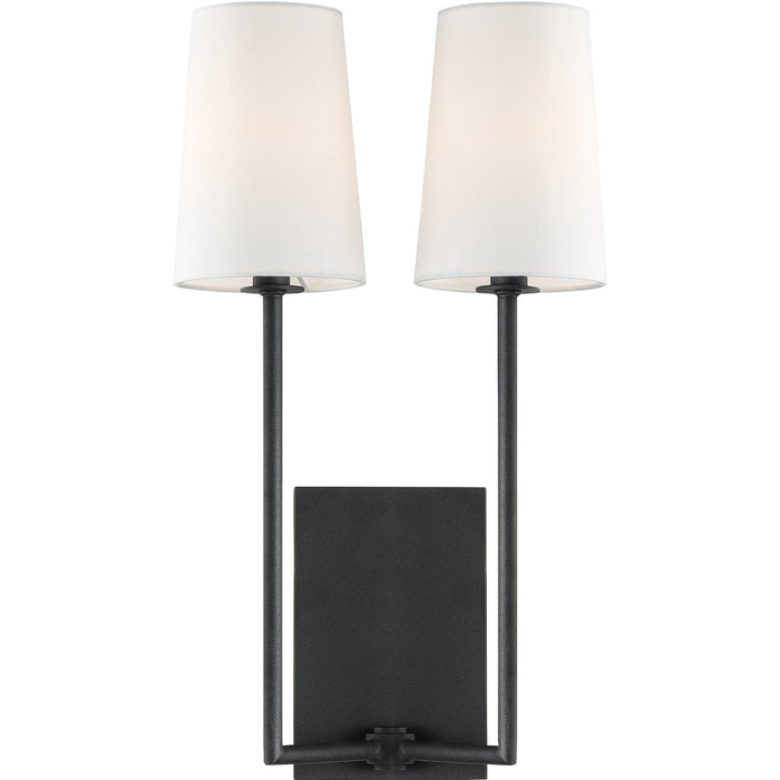 Lena 2 Light Black Forged Sconce - Wall Sconce