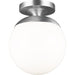 Leo Satin Aluminum Semi-Flush Mount - Semi-Flushmounts