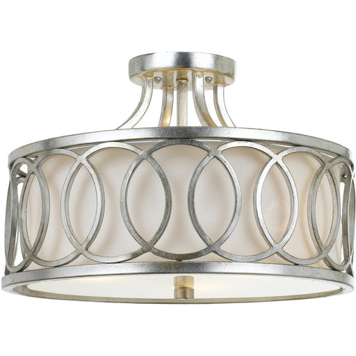 Libby Langdon for Crystorama Graham 3 Lt Antique Silver Ceiling Mount - Ceiling Mount