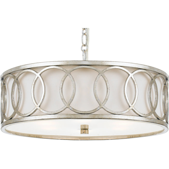 Libby Langdon for Crystorama Graham 6 Light Antique Silver Chandelier - Chandeliers
