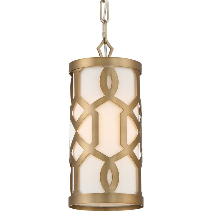 Libby Langdon for Crystorama Jennings 1 Light Aged Brass Pendant - Pendants
