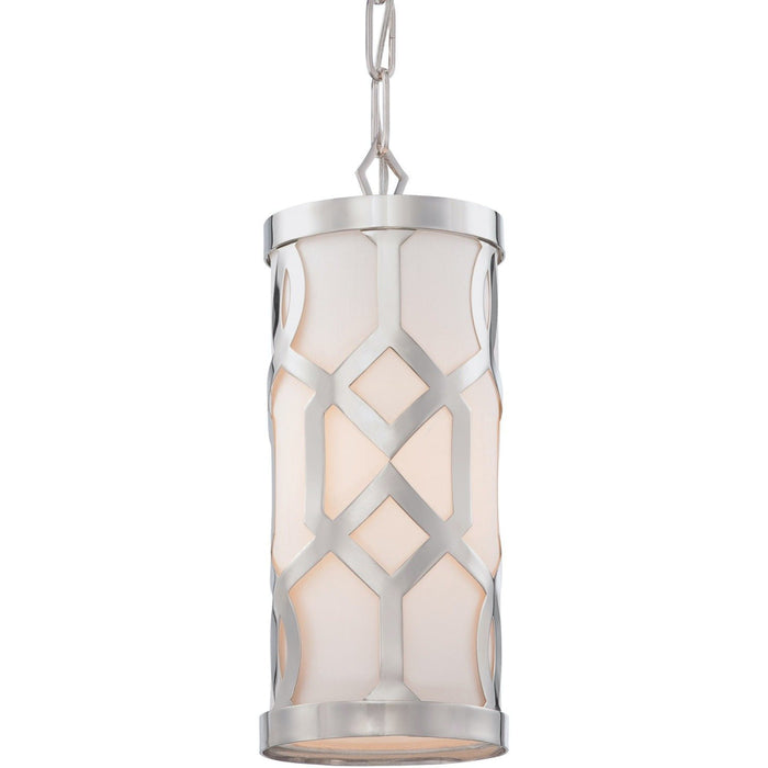 Libby Langdon for Crystorama Jennings 1 Light Polished Nickel Pendant - Pendants