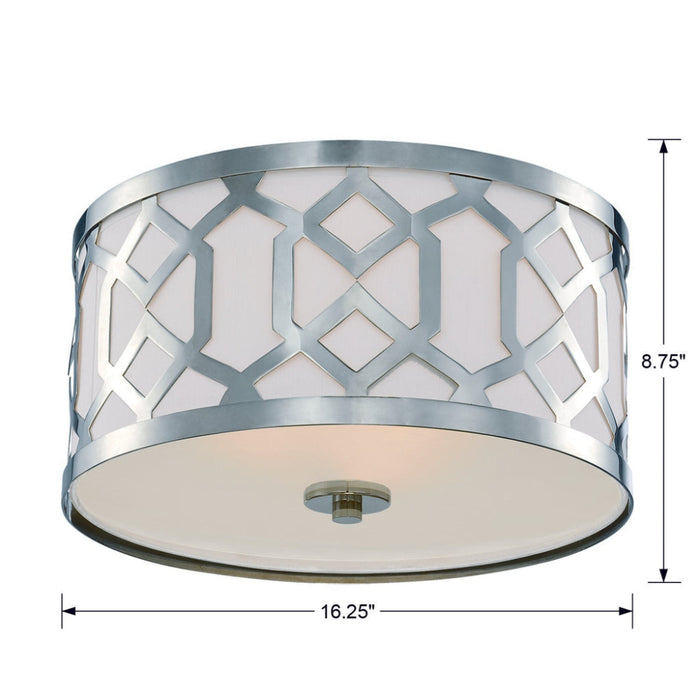 Libby Langdon for Crystorama Jennings 3 Light Polished Nickel Ceiling Mount - Flushmounts