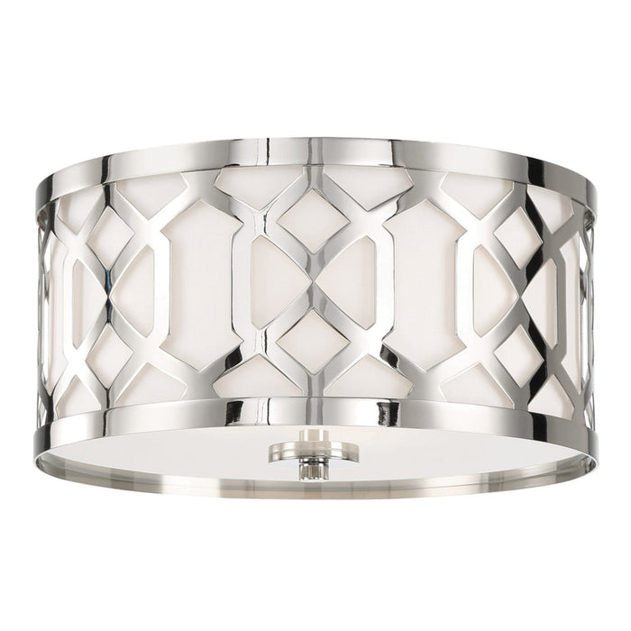 Libby Langdon for Crystorama Jennings 3 Light Polished Nickel Ceiling Mount - Flushmounts
