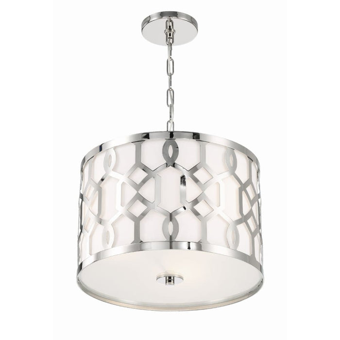 Libby Langdon for Crystorama Jennings 3 Light Polished Nickel Chandelier - Chandeliers