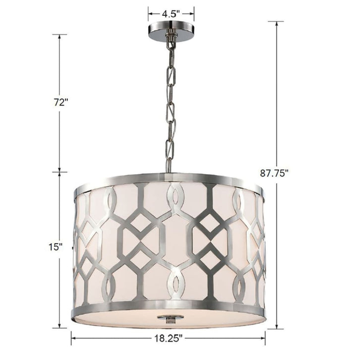 Libby Langdon for Crystorama Jennings 3 Light Polished Nickel Chandelier - Chandeliers