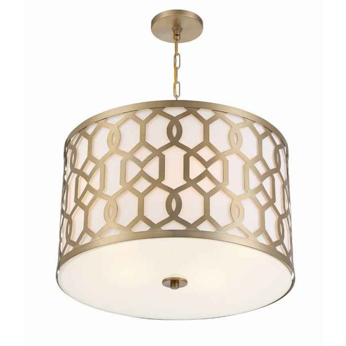 Libby Langdon for Crystorama Jennings 5 Light Aged Brass Chandelier - Chandeliers