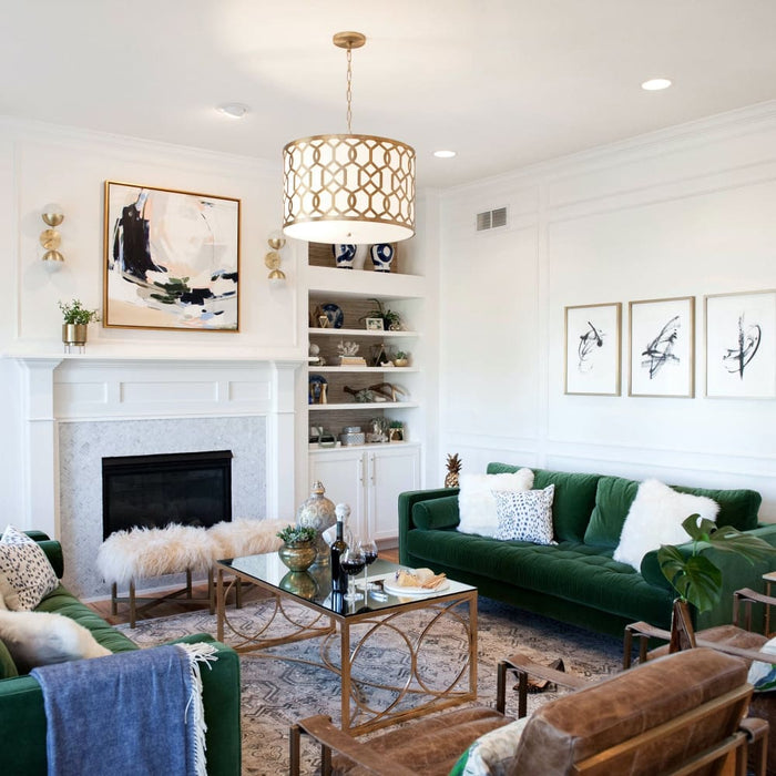 Libby Langdon for Crystorama Jennings 5 Light Aged Brass Chandelier - Chandeliers