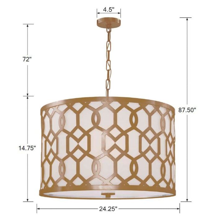 Libby Langdon for Crystorama Jennings 5 Light Aged Brass Chandelier - Chandeliers