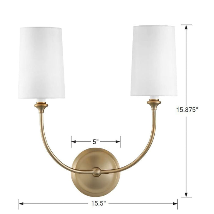 Libby Langdon for Crystorama Sylvan 2 Light Vibrant Gold Sconce - Wall Sconces