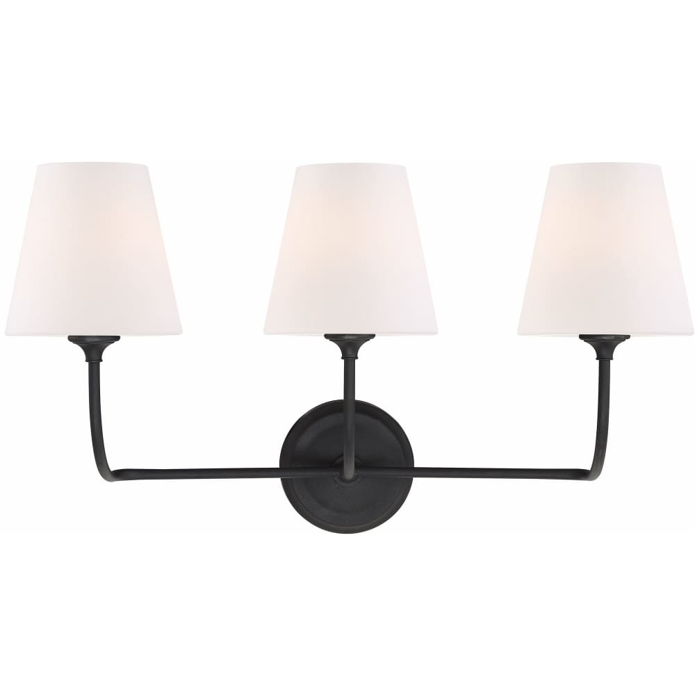 Libby Langdon for Crystorama Sylvan 3 Light Black Forged Bathroom Vanity - Bath & Vanity
