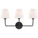 Libby Langdon for Crystorama Sylvan 3 Light Black Forged Bathroom Vanity - Bath & Vanity