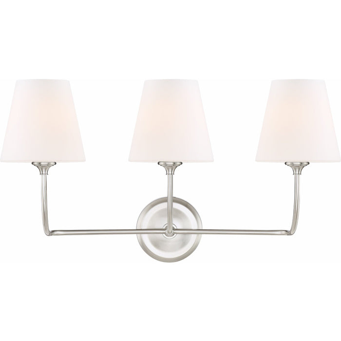 Libby Langdon for Crystorama Sylvan 3 Light Brushed Nickel Bathroom Vanity - Bath & Vanity