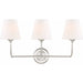 Libby Langdon for Crystorama Sylvan 3 Light Brushed Nickel Bathroom Vanity - Bath & Vanity