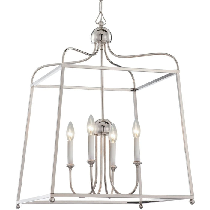 Libby Langdon for Crystorama Sylvan 4 Light Polished Nickel Chandelier - Chandeliers