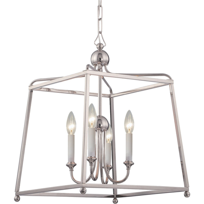 Libby Langdon for Crystorama Sylvan 4 Light Polished Nickel Chandelier - Chandeliers