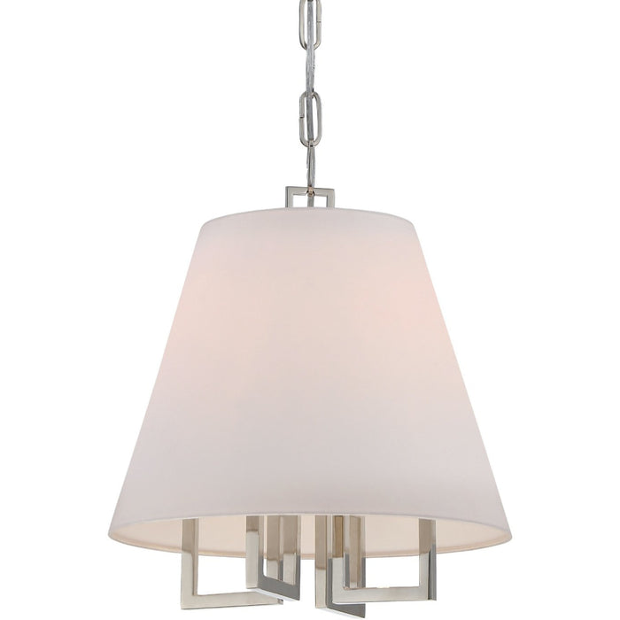 Libby Langdon for Crystorama Westwood 4 Lt Polished Nickel Mini Chandelier - Chandeliers