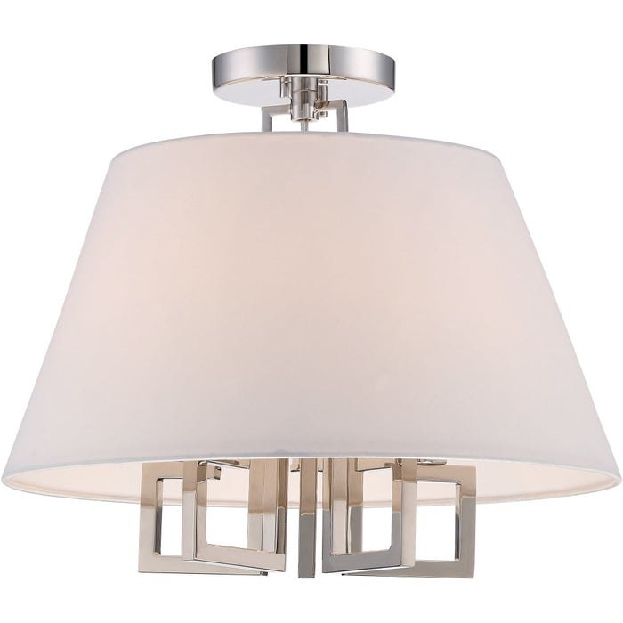 Libby Langdon for Crystorama Westwood 5 Lt Polished Nickel Ceiling Mount - Ceiling Mount