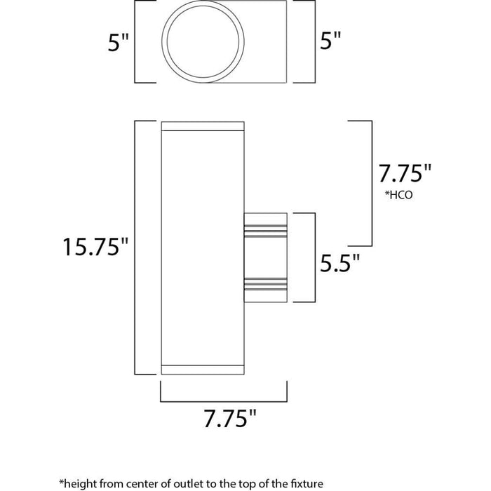 Lightray Brushed Aluminum Outdoor Wall Mount - Outdoor Wall Mount