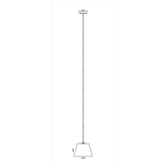 Lilly Brushed Nickel 1 Light 12 Inch Pendant Z-Lite 2307-12BN | theLightShop