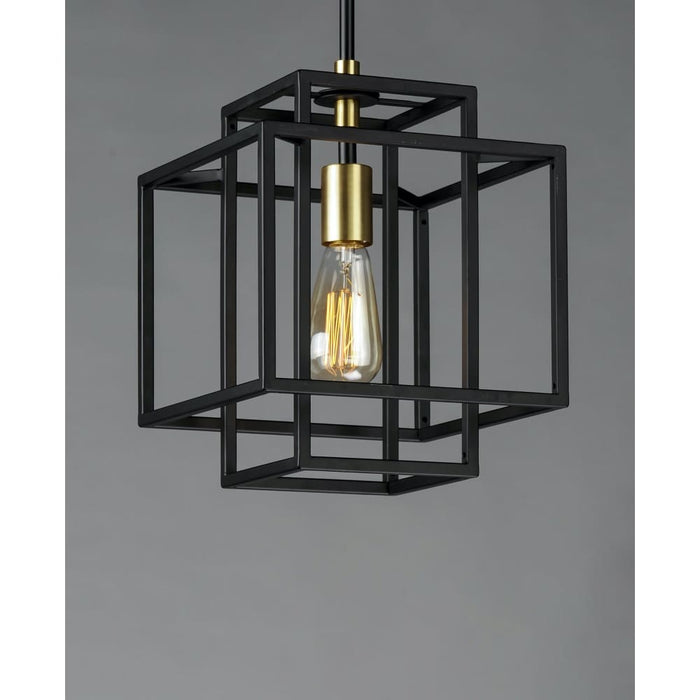 Liner Black / Satin Brass Single Pendant - Pendants