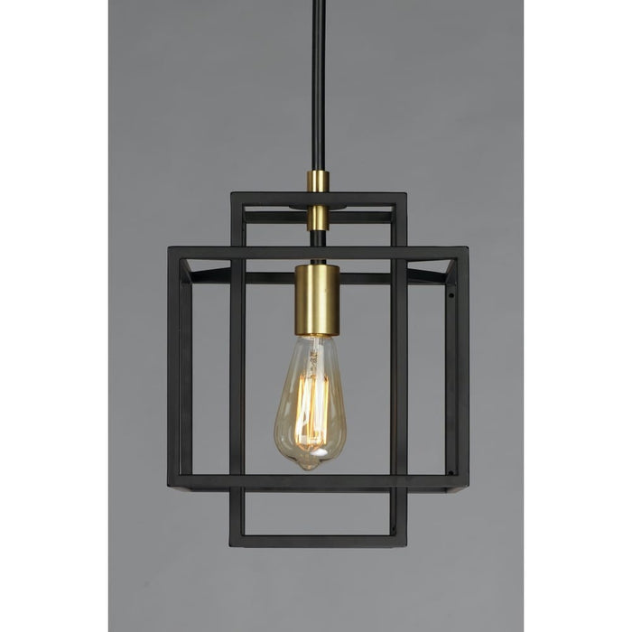 Liner Black / Satin Brass Single Pendant - Pendants