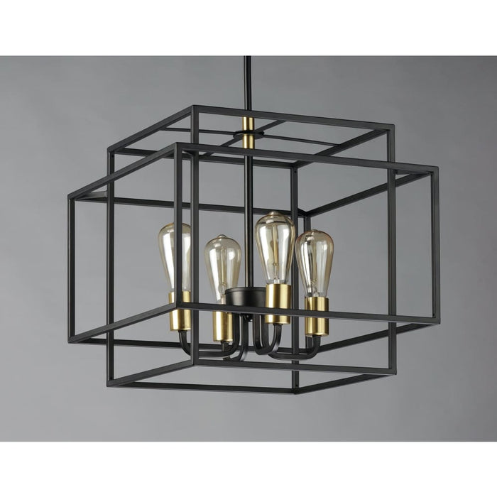 Liner Black / Satin Brass Single Pendant - Pendants