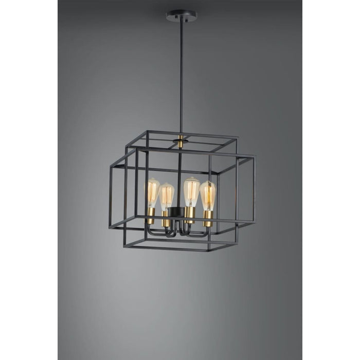 Liner Black / Satin Brass Single Pendant - Pendants