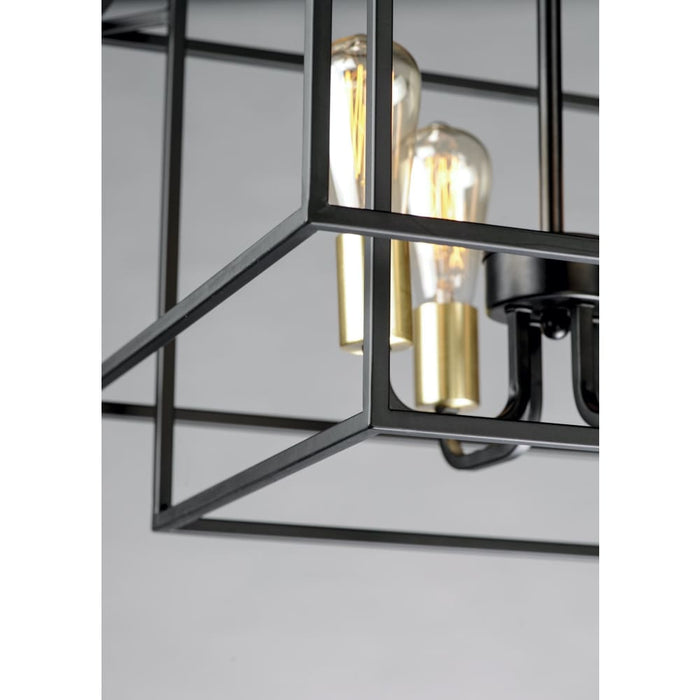 Liner Black / Satin Brass Single Pendant - Pendants