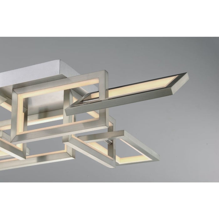 Link Satin Nickel LED Flush Mount Chandelier - Chandeliers