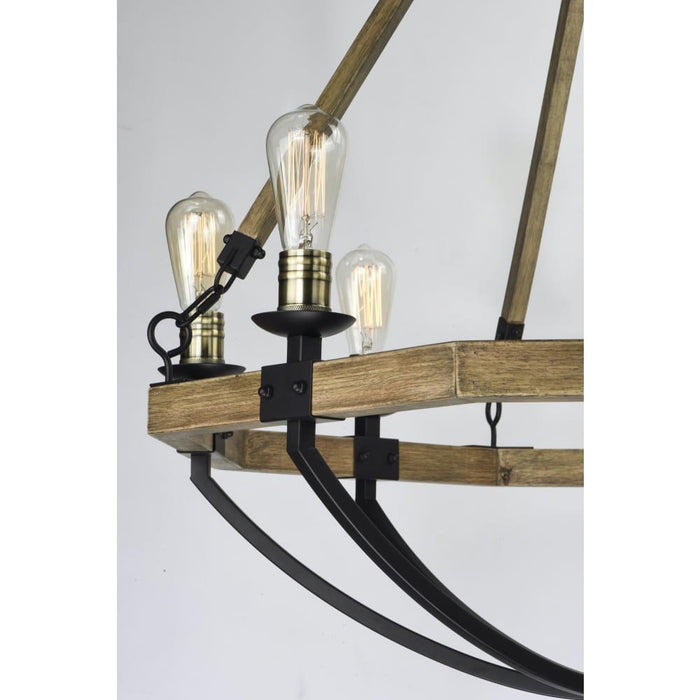 Lodge Weathered Oak / Bronze Chandelier - Chandeliers