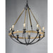Lodge Weathered Oak / Bronze Chandelier - Chandeliers