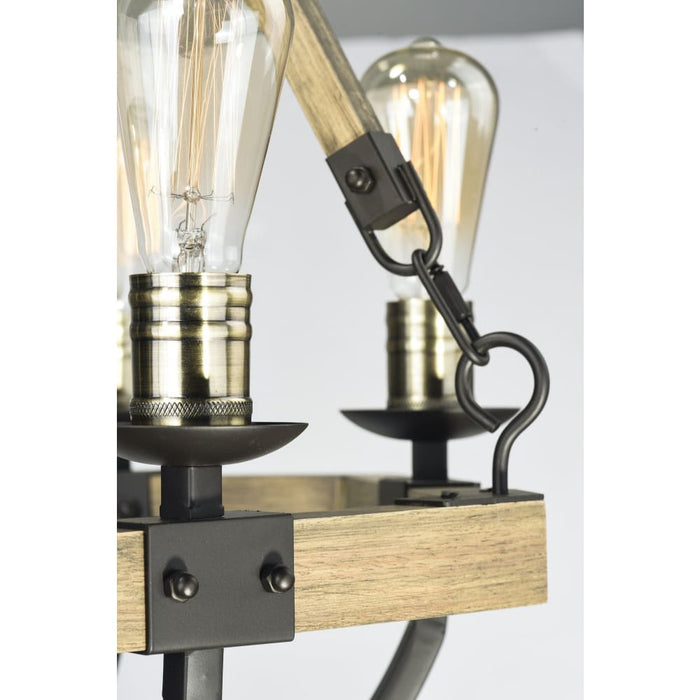 Lodge Weathered Oak / Bronze Chandelier - Chandeliers