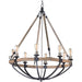 Lodge Weathered Oak / Bronze Chandelier - Chandeliers
