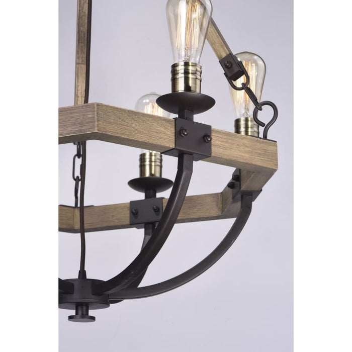 Lodge Weathered Oak / Bronze Chandelier - Chandeliers