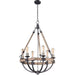 Lodge Weathered Oak / Bronze Chandelier - Chandeliers