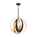 Luna 4 Light English Bronze Antique Gold Sphere Mini Chandelier - Chandeliers