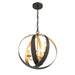 Luna 4 Light English Bronze Antique Gold Sphere Mini Chandelier - Chandeliers