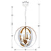 Luna 4 Light Matte White Antique Gold Sphere Mini Chandelier - Chandeliers