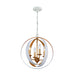 Luna 4 Light Matte White Antique Gold Sphere Mini Chandelier - Chandeliers