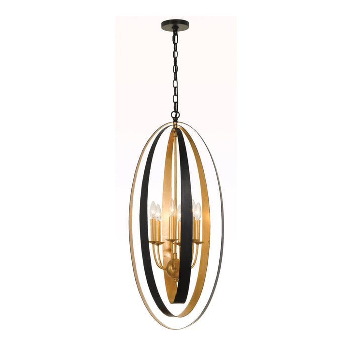 Luna 6 Light English Bronze & Antique Gold Pendant - Pendants