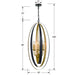 Luna 6 Light English Bronze & Antique Gold Pendant - Pendants